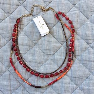 New with tags Kate spade red and gold necklace